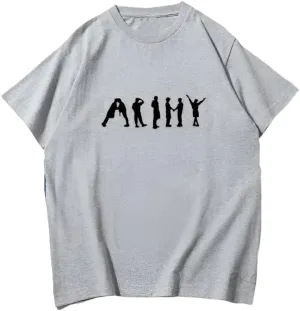 Kpop J-Hope Permission to Dance T-Shirt  100% Organic US Cotton Unisex B-TS Army Tee, Bangtan Merch Streetwear for Men & Women Grey/S