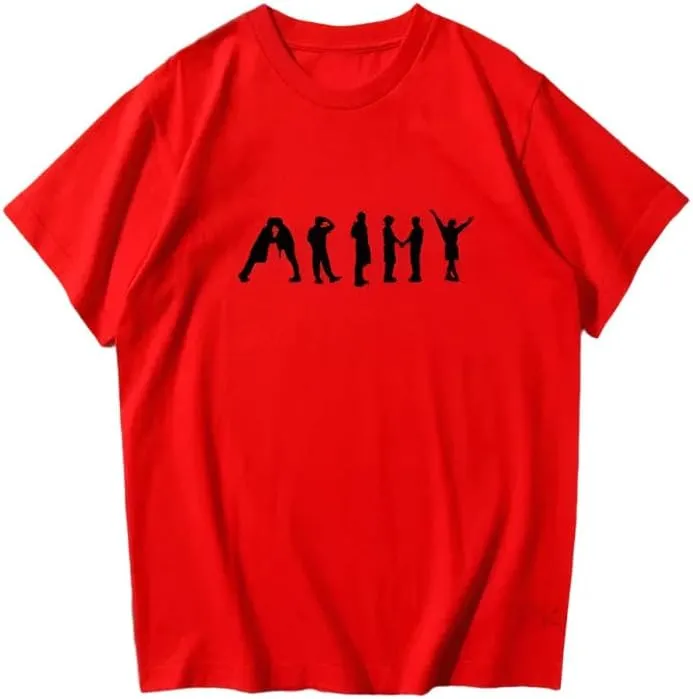 Kpop J-Hope Permission to Dance T-Shirt  100% Organic US Cotton Unisex B-TS Army Tee, Bangtan Merch Streetwear for Men & Women Red/XXL