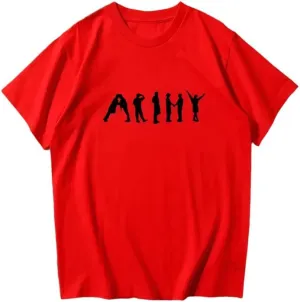 Kpop J-Hope Permission to Dance T-Shirt  100% Organic US Cotton Unisex B-TS Army Tee, Bangtan Merch Streetwear for Men & Women Red/XXL