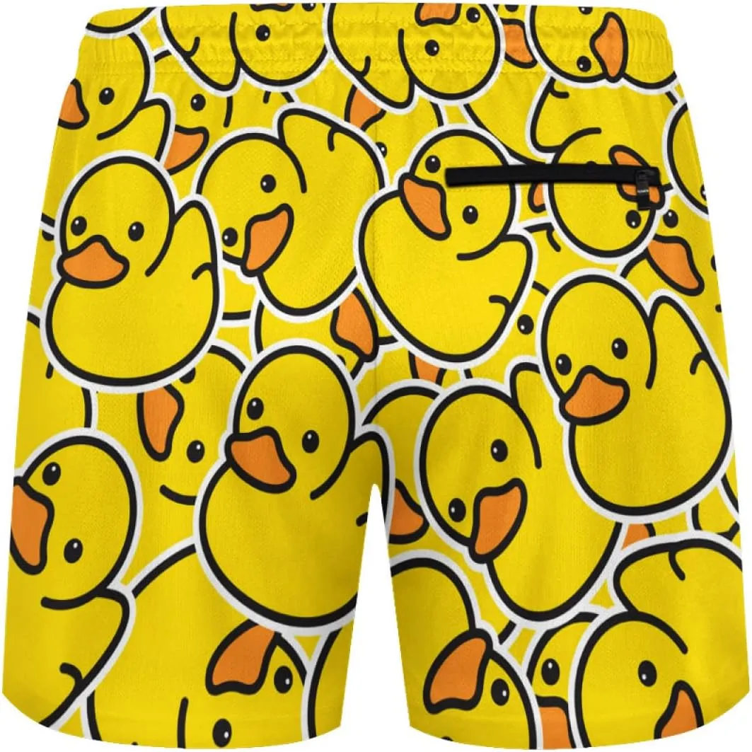 KSLIDS Mens Swim Trunks with Compression Liner 2-in-1 Swimming Shorts 5 inch Inseam Quick Dry Beach Board Shorts