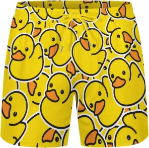 KSLIDS Mens Swim Trunks with Compression Liner 2-in-1 Swimming Shorts 5 inch Inseam Quick Dry Beach Board Shorts