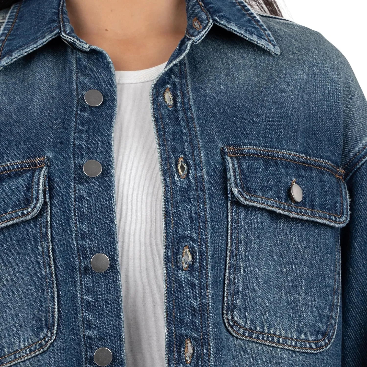 KUT from the Kloth LANA JACKET-DROP SHOULDER/PATCH FLAPS FRONT POCKETS - Cotton-Lyocell Blend Fabric