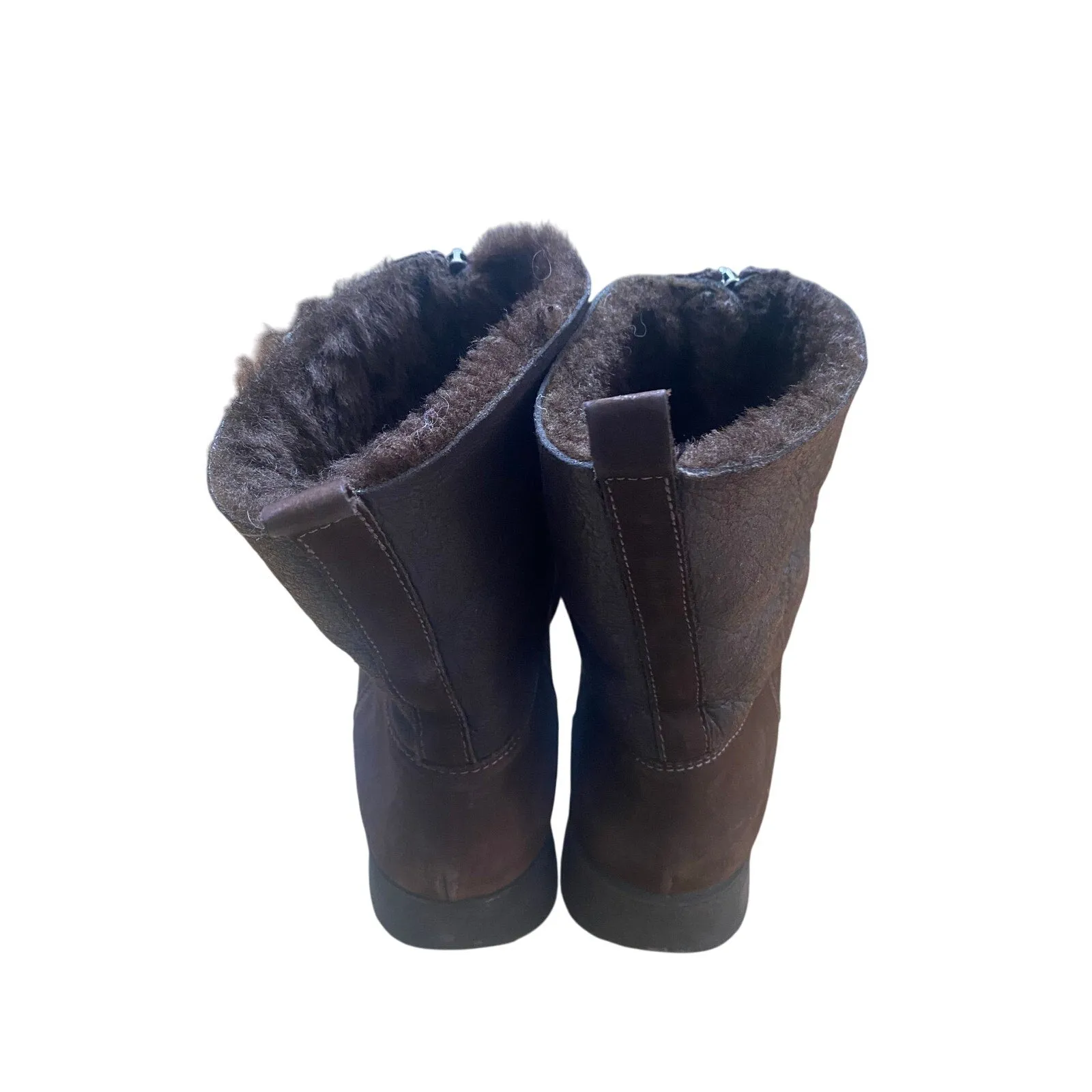 La Canadienne Brown Suede Shearling Lined Boots Size 9