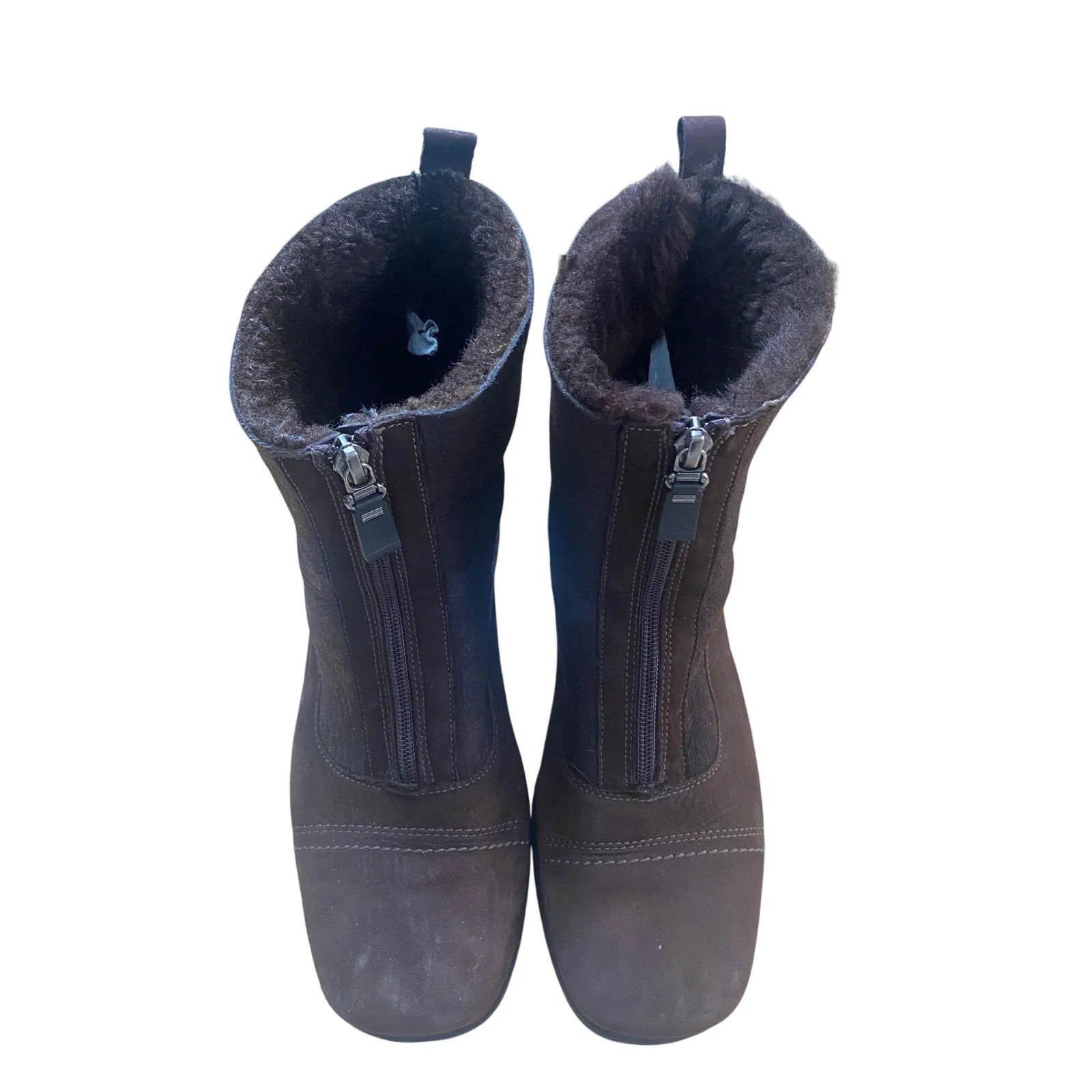 La Canadienne Brown Suede Shearling Lined Boots Size 9