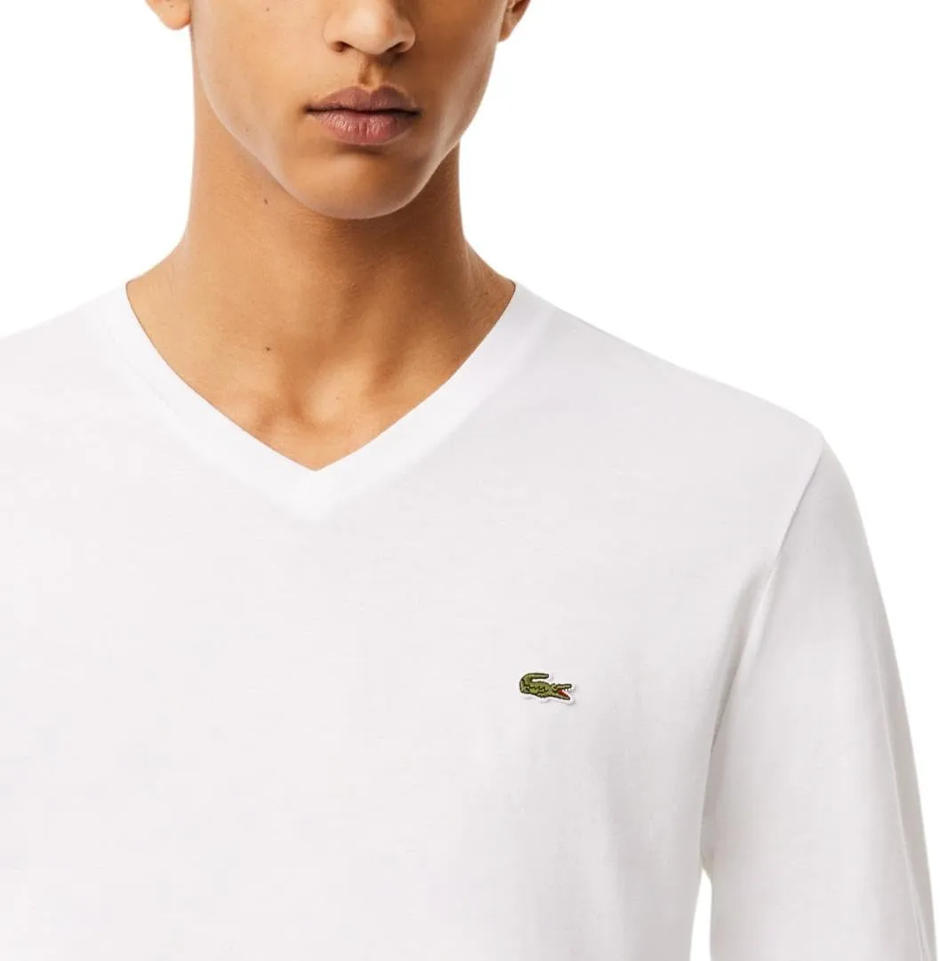 Lacoste Men's V Neck Lightweight Pima Cotton Jersey T-Shirt
