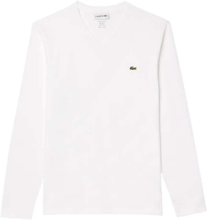 Lacoste Men's V Neck Lightweight Pima Cotton Jersey T-Shirt