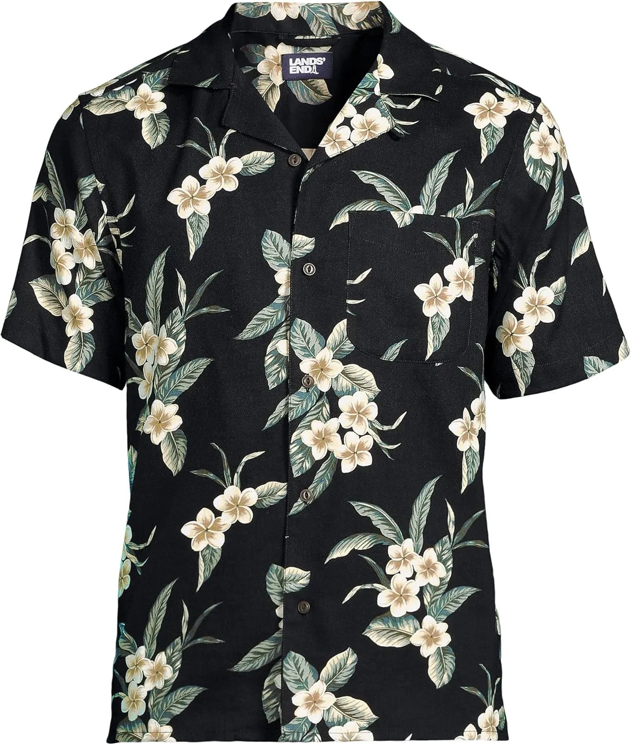 Lands' End Men's Short Sleeve Camp Collar Hawaiian Shirt