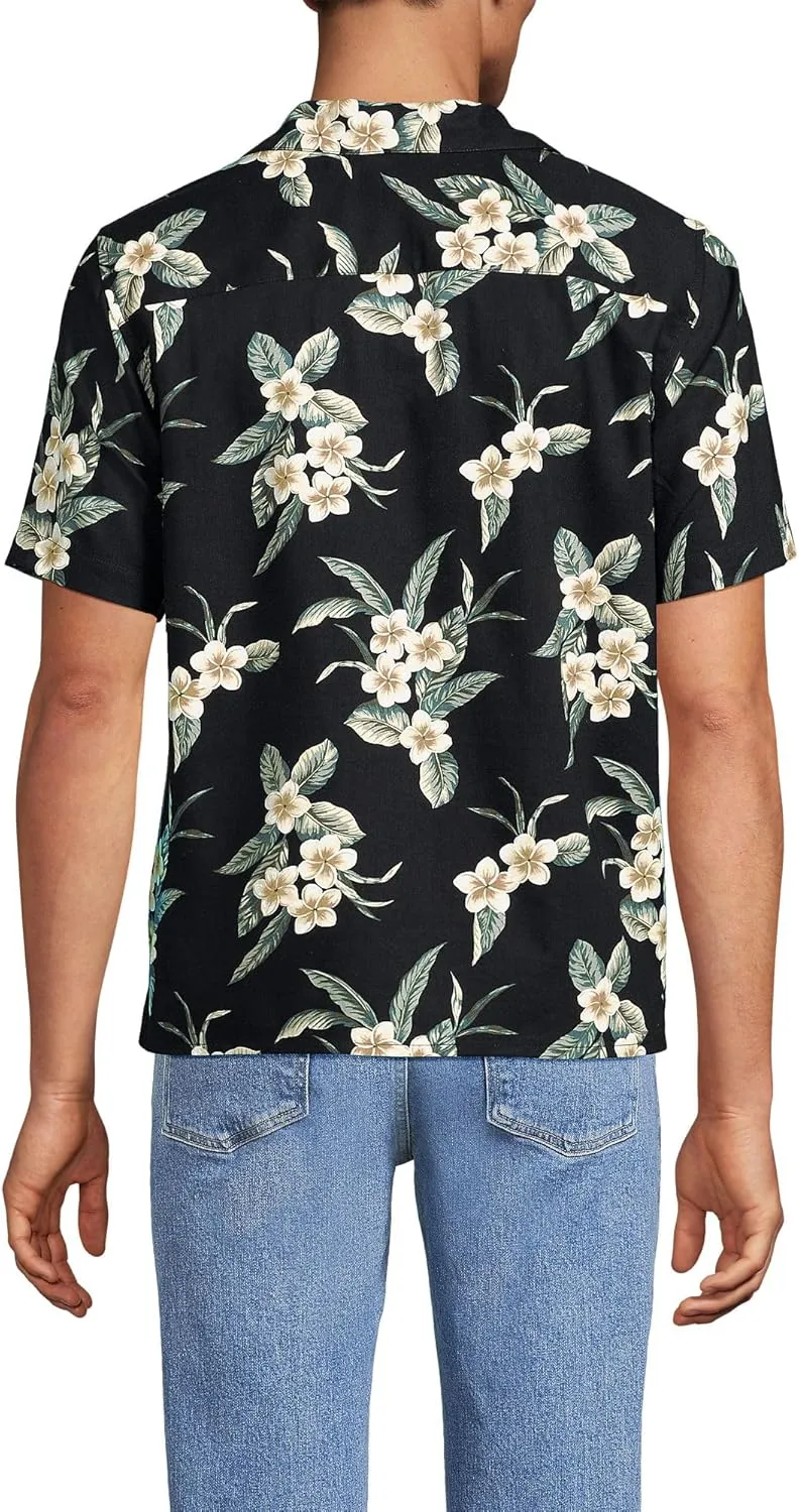 Lands' End Men's Short Sleeve Camp Collar Hawaiian Shirt