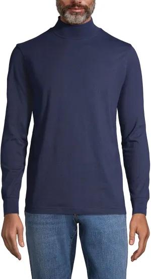 Lands' End Men's Super-T Cotton-Blend Mock Turtleneck Shirt