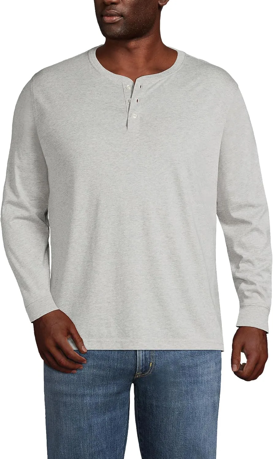 Lands' End Men's Super-T Long Sleeve Henley Shirt