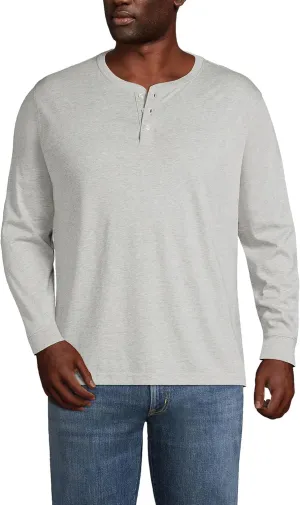 Lands' End Men's Super-T Long Sleeve Henley Shirt