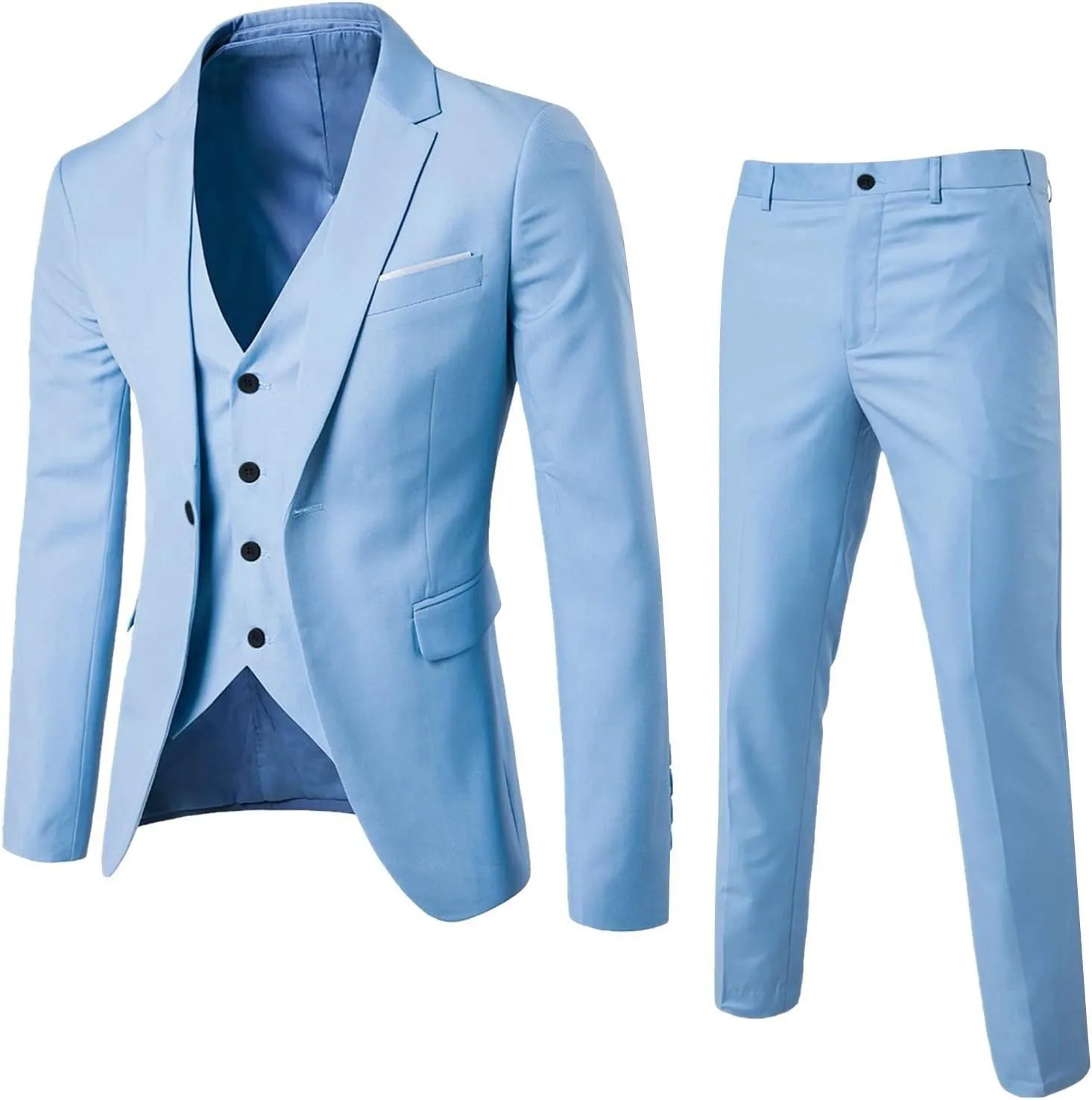 LCMTWX Mens Suits Classic Fit 2 Piece Wedding Party Jacket Vest & Pants Mens Dress Pants Mens Suits Slim Fit 2 Piece Pants
