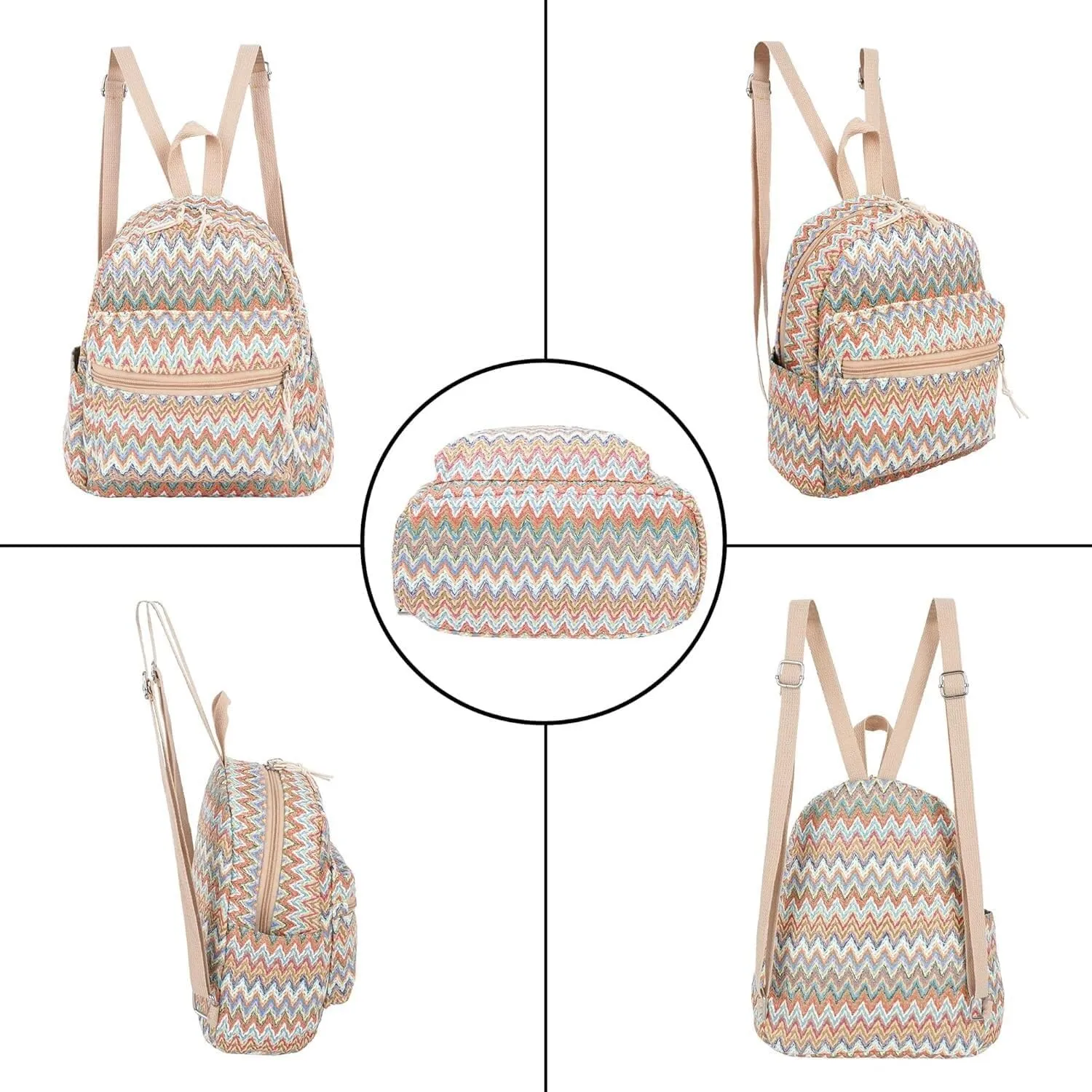 Lightweight Straw Crochet Drawstring Bucket Bag Beach Bag Hollow Out Shoulders Bag for Women One Size