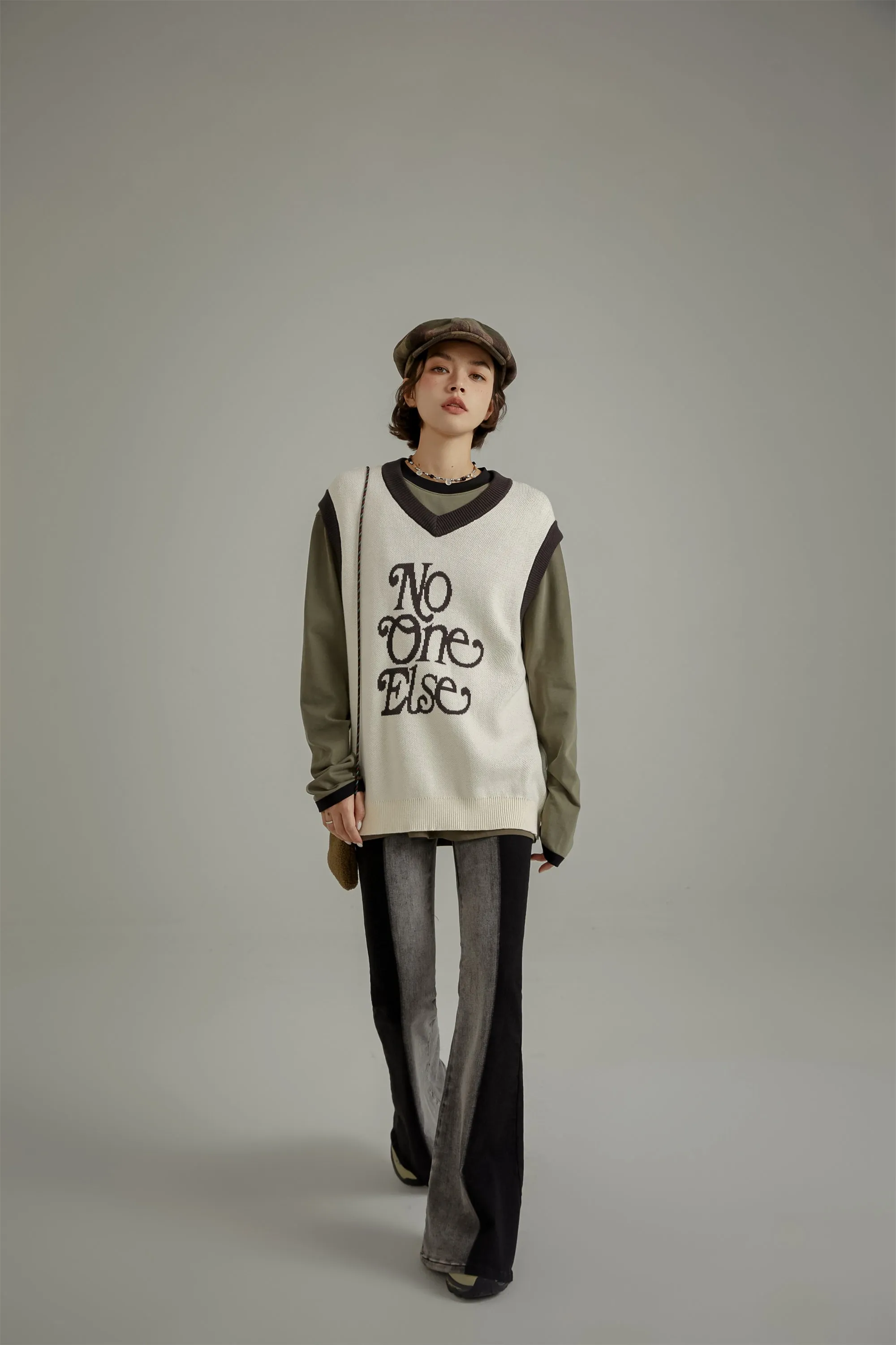 Logo Jacquard Knit Vest
