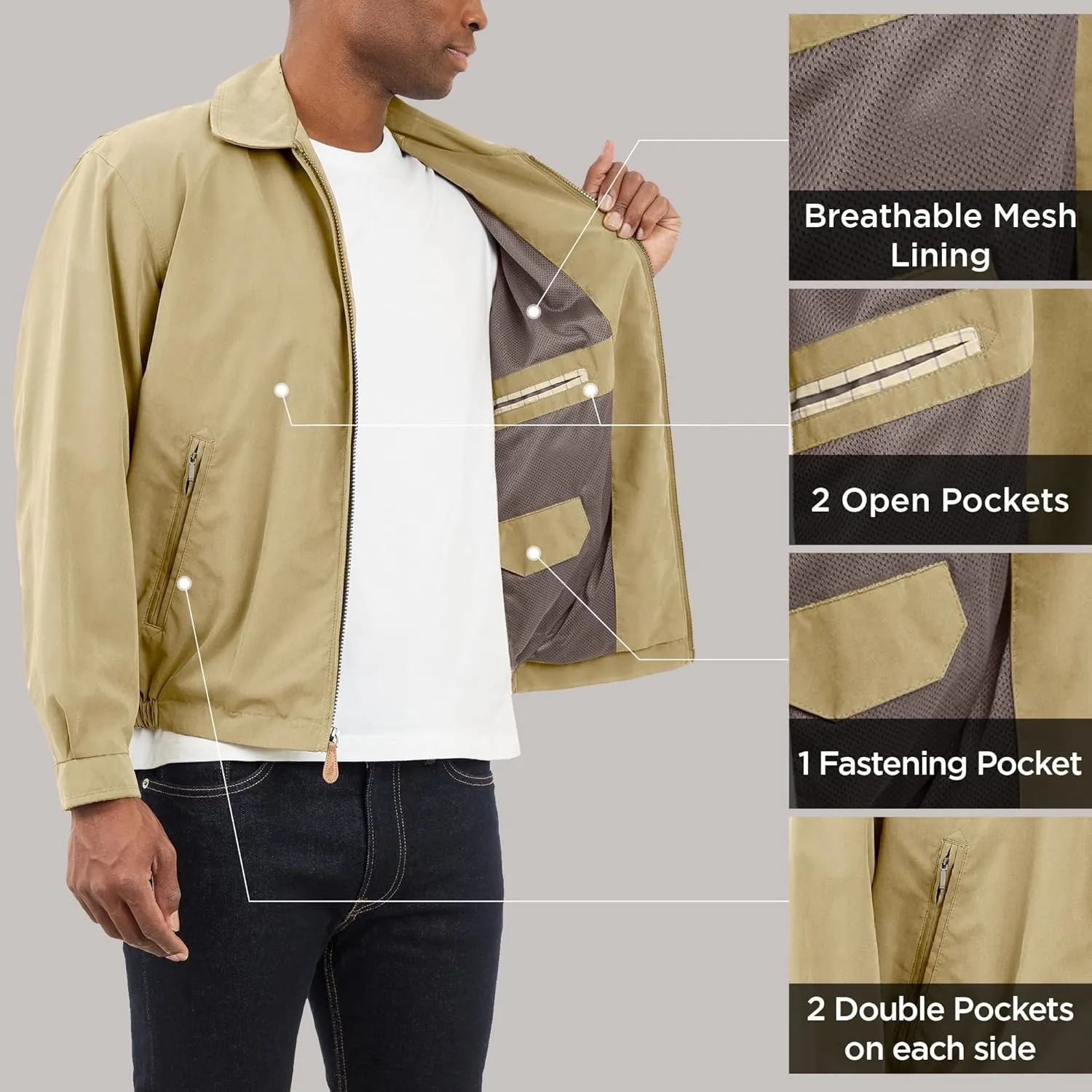 LONDON FOG Men's Auburn Zip-Front Golf Jacket (Regular & Big-Tall Sizes)