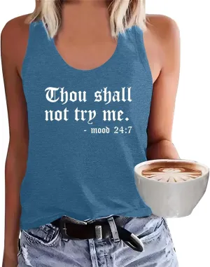 LOOKFACE Women Racerback Graphic Tank Tops Cute Cami Shirt