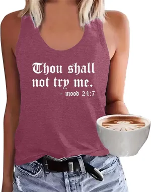 LOOKFACE Women Racerback Graphic Tank Tops Cute Cami Shirt
