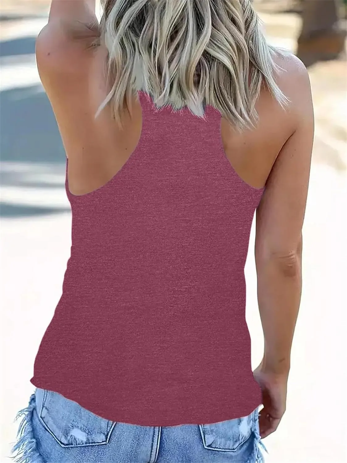 LOOKFACE Women Racerback Graphic Tank Tops Cute Cami Shirt