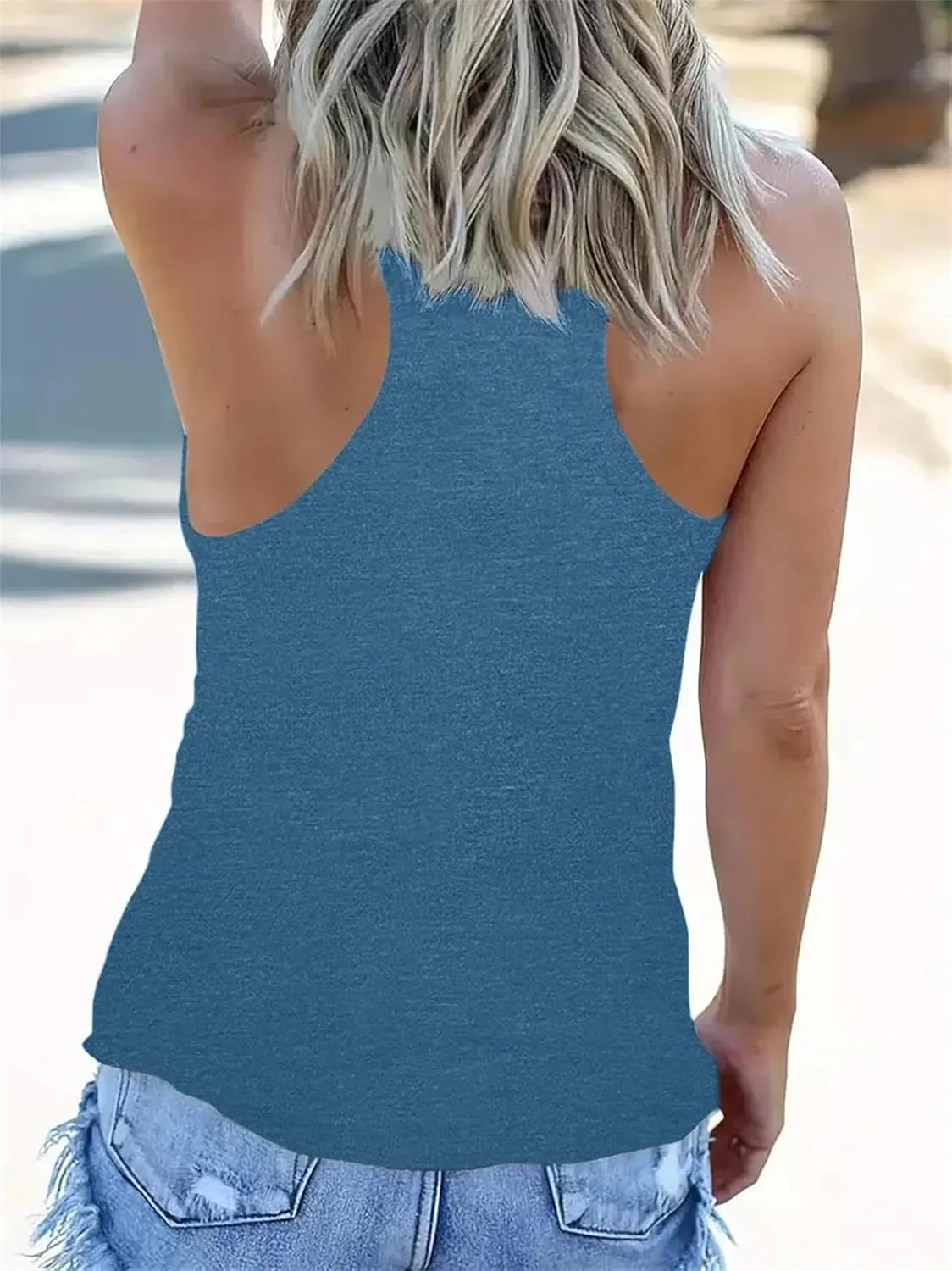 LOOKFACE Women Racerback Graphic Tank Tops Cute Cami Shirt