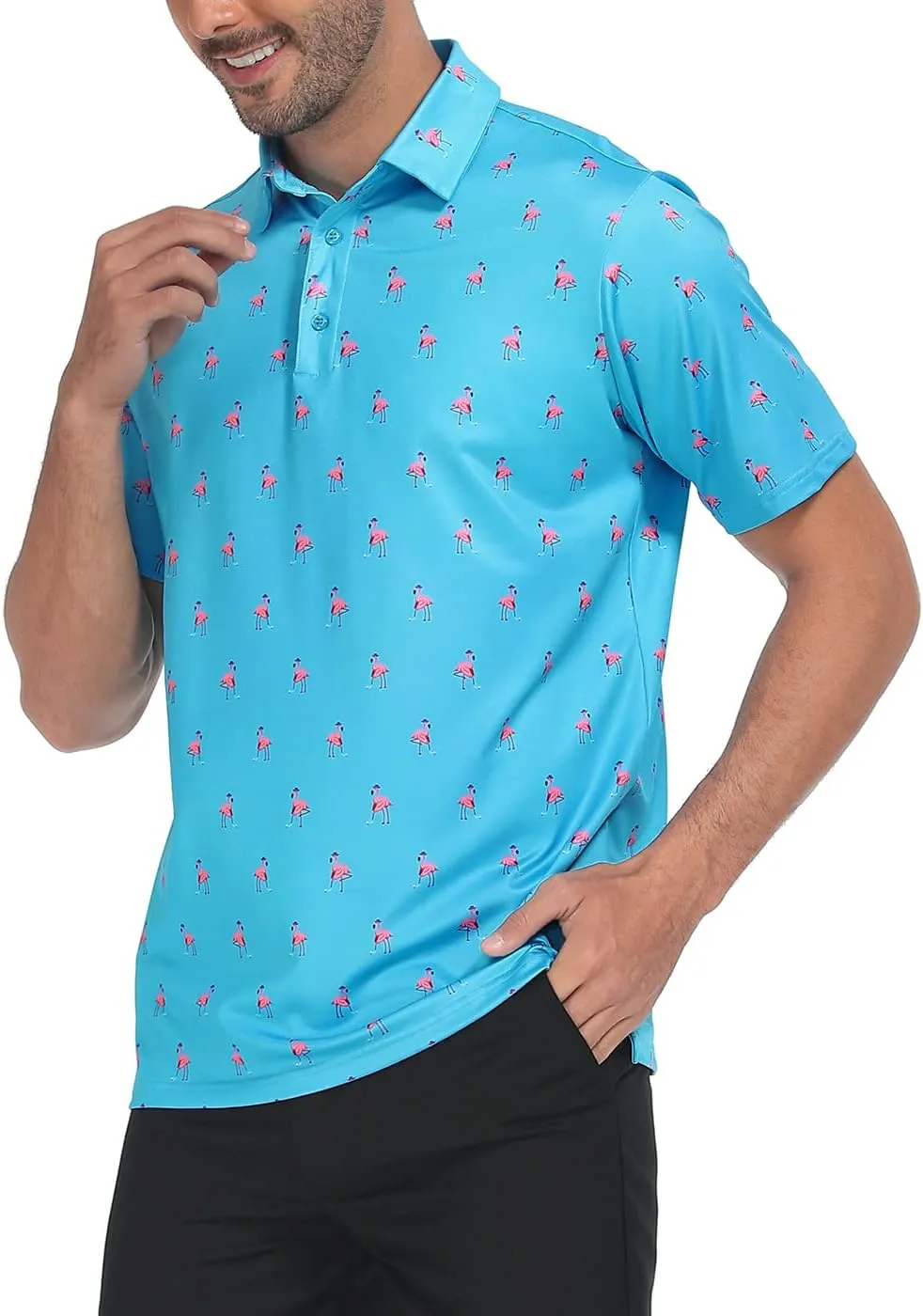 LRD Golf Shirts for Men UPF 50 Moisture Wicking Short Sleeve Polo Shirt