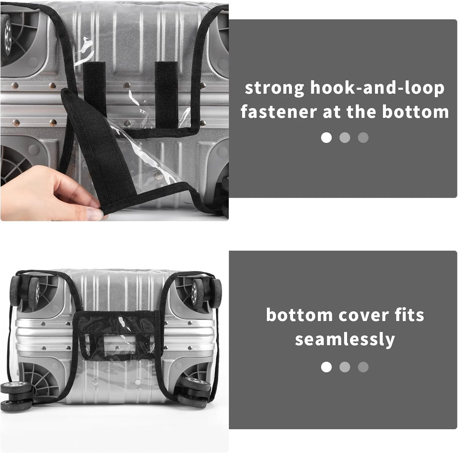 Luggage Cover Protectors PVC Clear 20, 22, 24, 26, 28,30 Inch, Suitcase Covers for Luggage, Transparent Heavy-Duty Waterproof Protector for Wheeled Suitcases, (28 Inch)