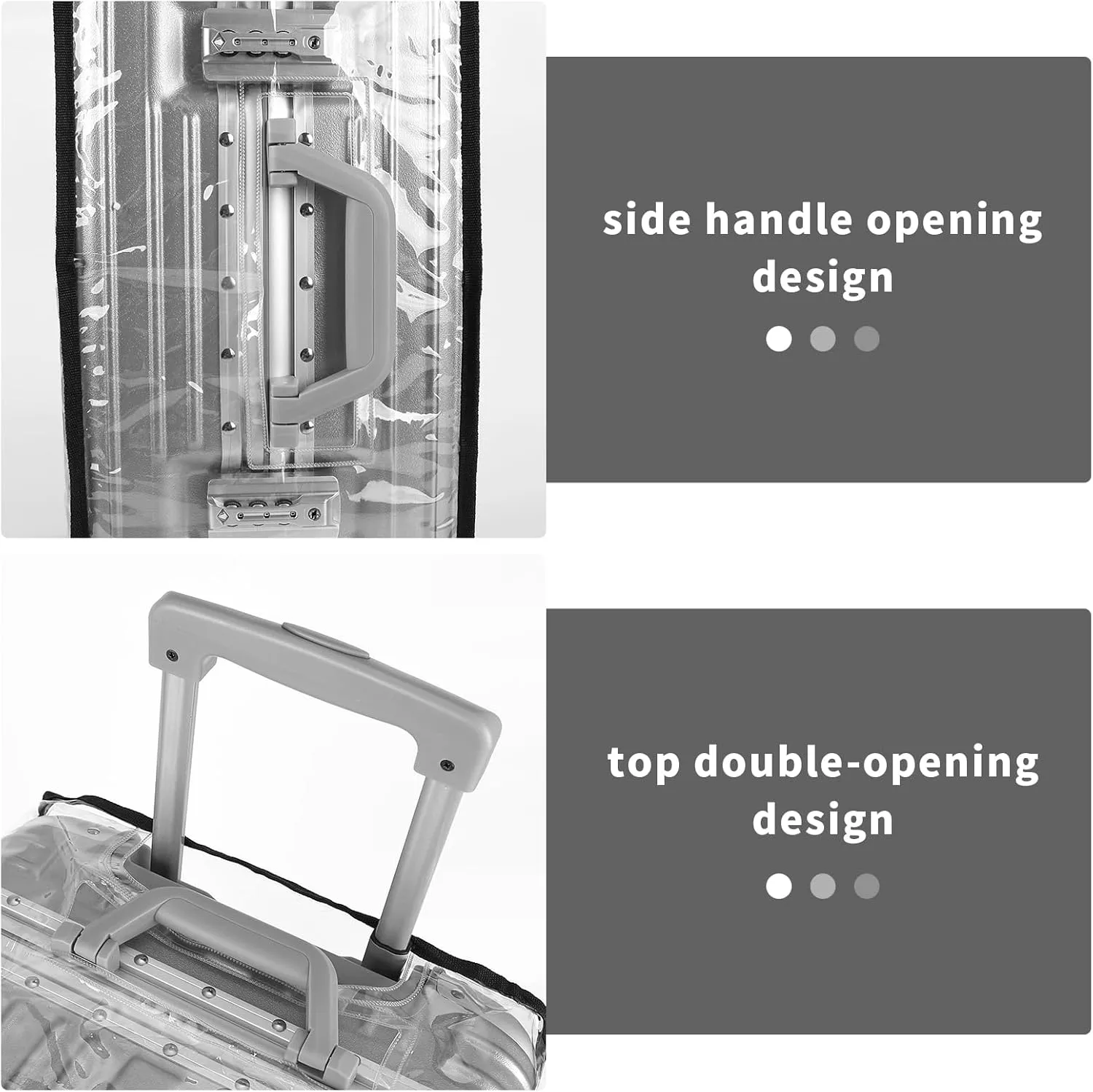 Luggage Cover Protectors PVC Clear 20, 22, 24, 26, 28,30 Inch, Suitcase Covers for Luggage, Transparent Heavy-Duty Waterproof Protector for Wheeled Suitcases, (28 Inch)