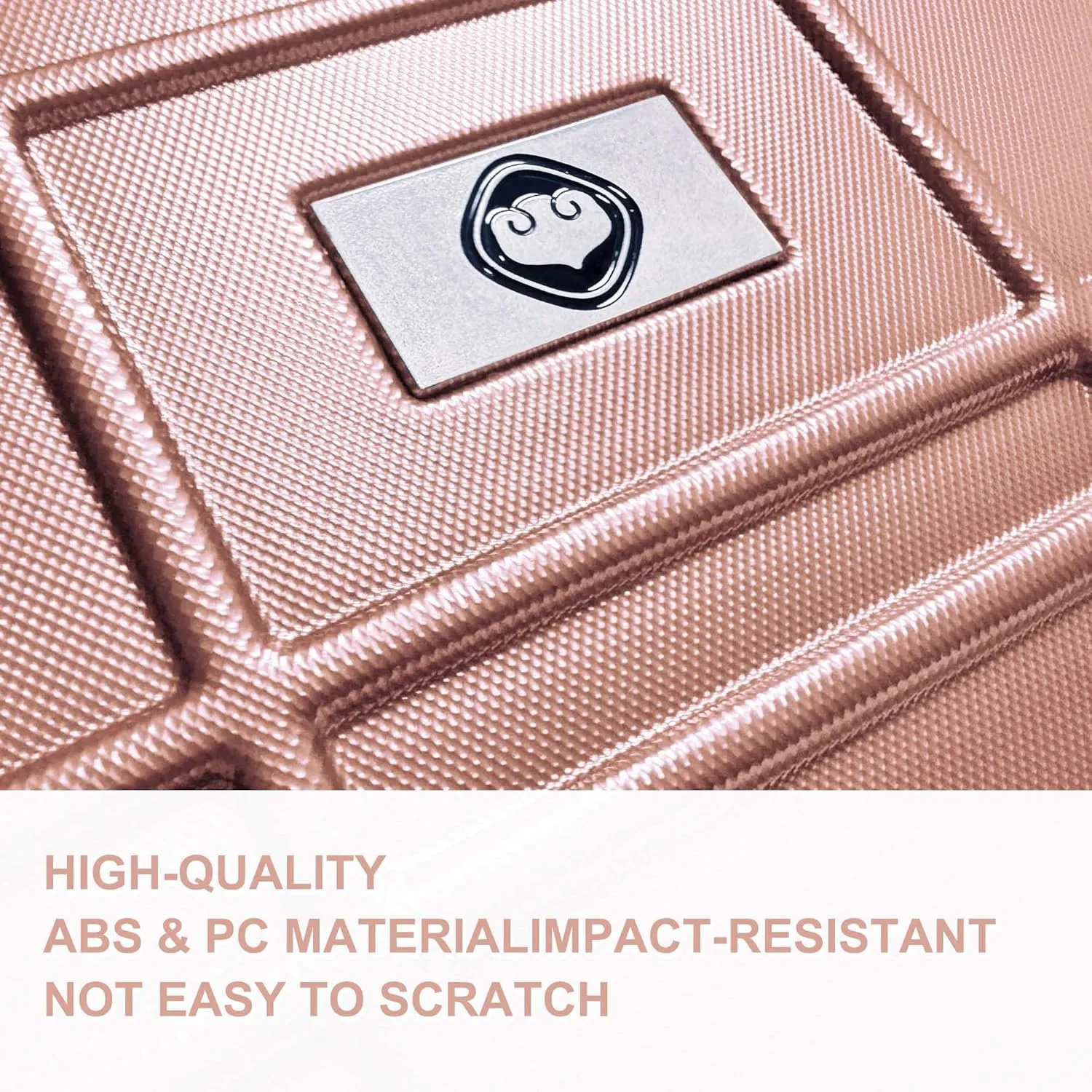 Luggage Set, 4pcs Luggage Sets, Hardside Expandable Suitcase with TSA Lock, Travel Luggage Set with Spinner Wheels, Lightweight Carry on Luggage, 12in/20in/24in/28in (Rose Gold)