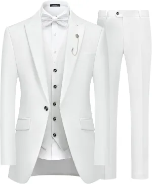 MAGE MALE Men's Suits Slim Fit Formal Tuxedo Wedding Prom Suit Party Dinner Blazer Vest Pants, High-Low Hem