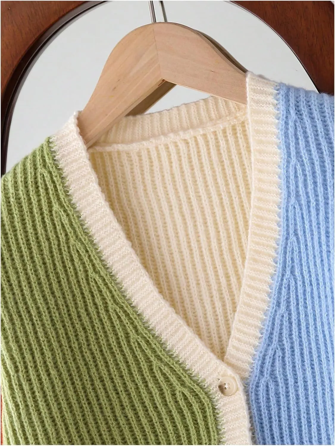 MakeMeChic Women's Casual Graphic Cardigan Long Sleeve V Neck Button Down Cardigan Sweater