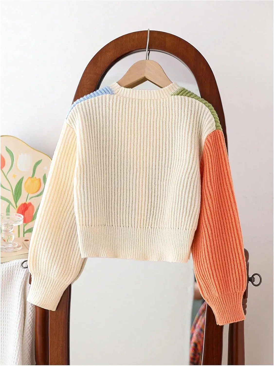 MakeMeChic Women's Casual Graphic Cardigan Long Sleeve V Neck Button Down Cardigan Sweater