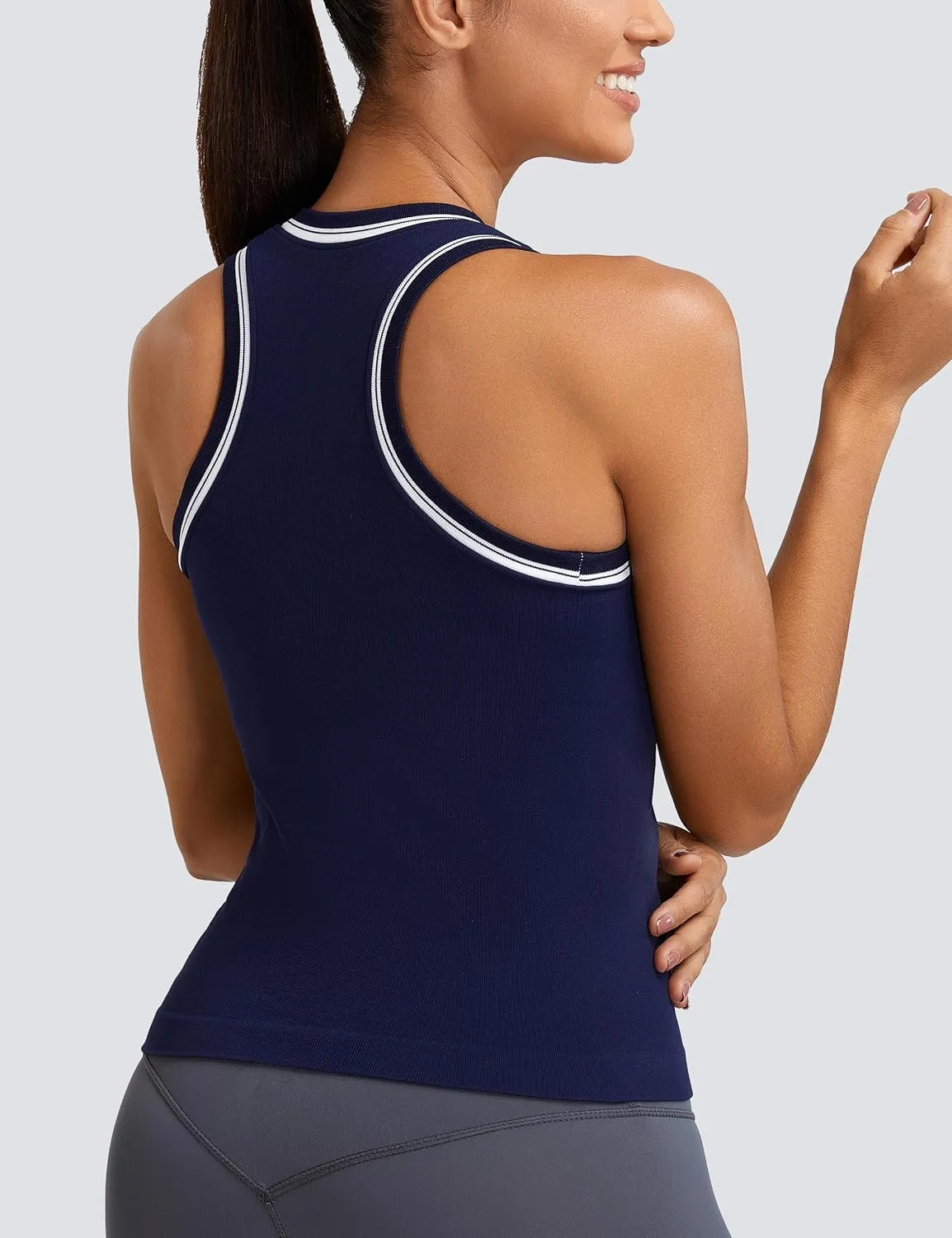 MathCat Workout Tank Tops for Women Racerback Basic Athletic Tanks Seamless Muscle Running Yoga Tops with Built in Bra