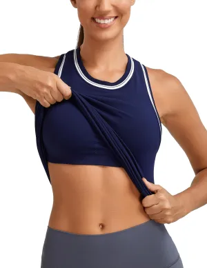 MathCat Workout Tank Tops for Women Racerback Basic Athletic Tanks Seamless Muscle Running Yoga Tops with Built in Bra