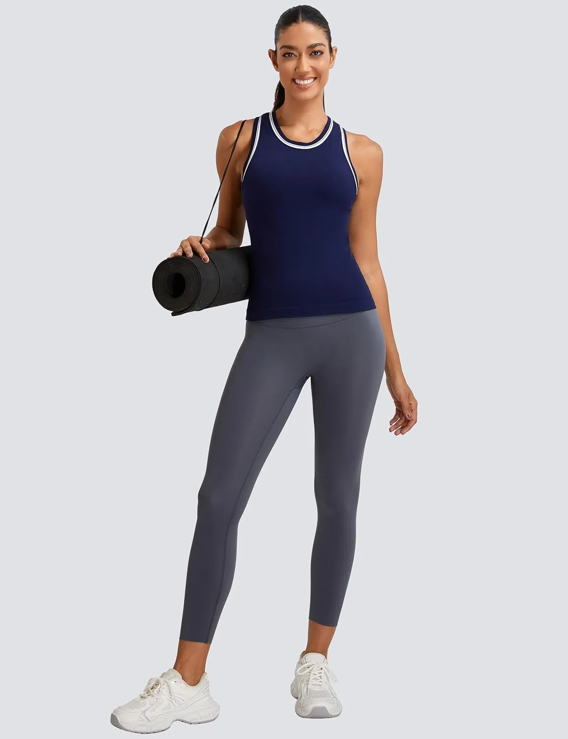 MathCat Workout Tank Tops for Women Racerback Basic Athletic Tanks Seamless Muscle Running Yoga Tops with Built in Bra