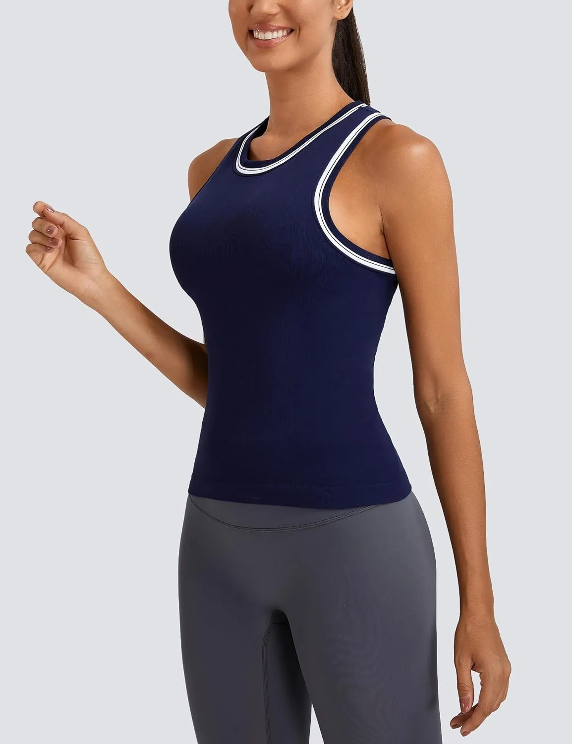 MathCat Workout Tank Tops for Women Racerback Basic Athletic Tanks Seamless Muscle Running Yoga Tops with Built in Bra