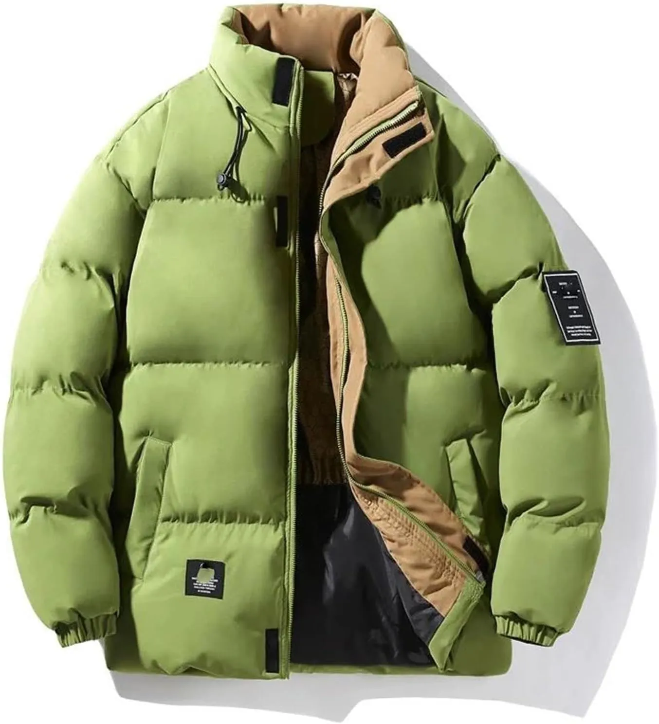 Men Parka Down Coat Mens High Street Stand Collar Cotton-Padded Jacket