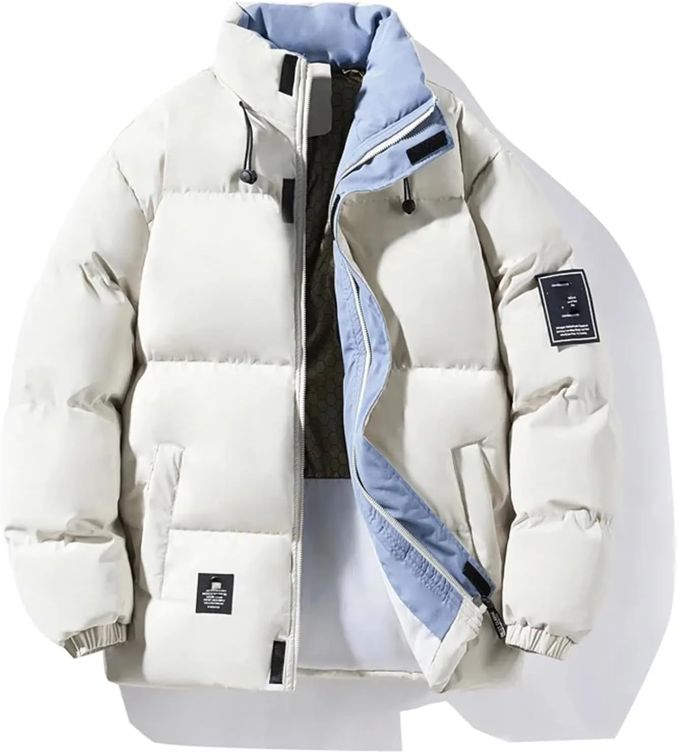 Men Parka Down Coat Mens High Street Stand Collar Cotton-Padded Jacket