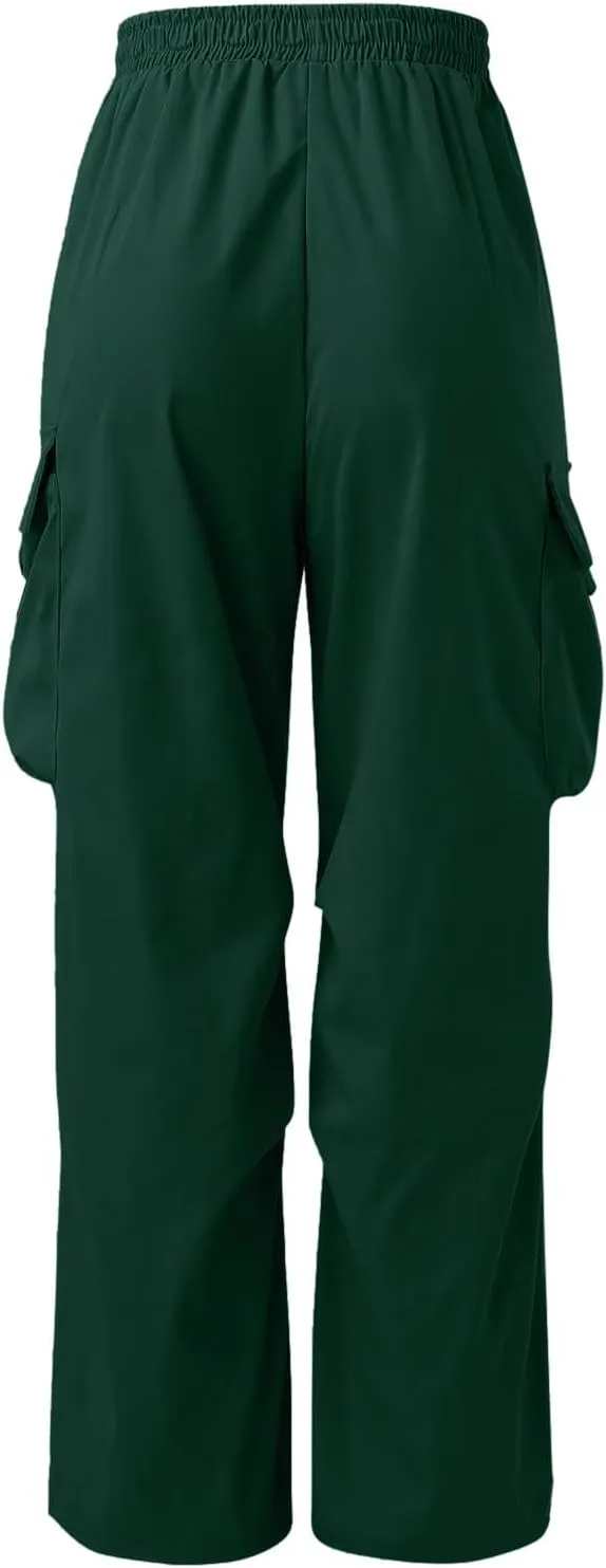 Men's Baggy Cargo Pants Trendy Casual Parachute Pants Cotton Stretch Loose Fit Harem Joggers with Pockets
