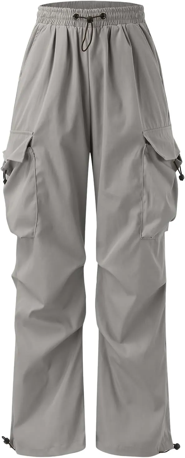 Men's Baggy Cargo Pants Trendy Casual Parachute Pants Cotton Stretch Loose Fit Harem Joggers with Pockets