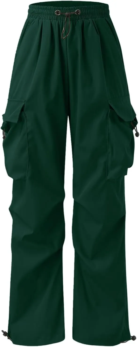 Men's Baggy Cargo Pants Trendy Casual Parachute Pants Cotton Stretch Loose Fit Harem Joggers with Pockets