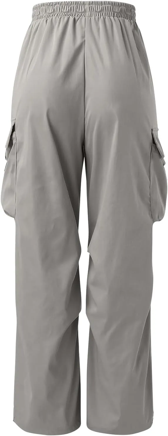 Men's Baggy Cargo Pants Trendy Casual Parachute Pants Cotton Stretch Loose Fit Harem Joggers with Pockets