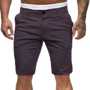 Men's Cargo Shorts Lightweight Solid Flat Front Outdoor Work Shorts Casual Sports Slim Fit Activewear with Pocket