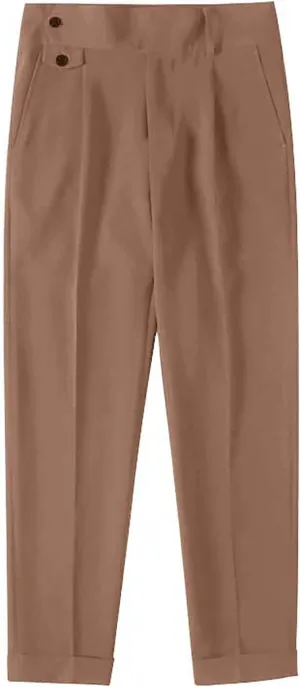 Men's Casual Chino Pants Solid Slim Fit Stretch Work Suit Pants Comfy Lightweight Slacks Dress Trousers