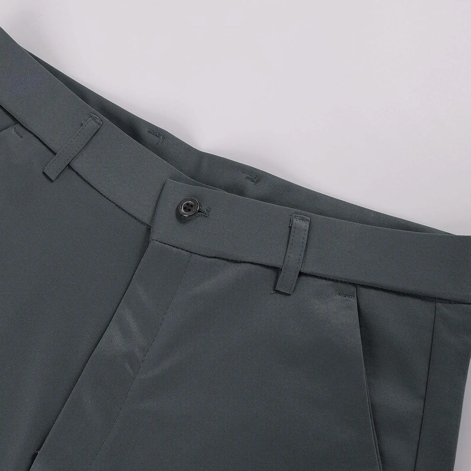 Mens Chinos Pants,Slim Fit Skinny Stretch Dress Pants Straight Leg Zipper Button Business Classic Dress Trousers