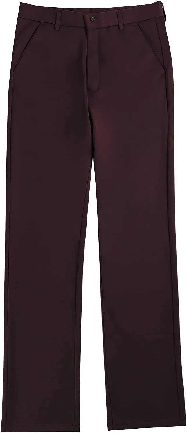 Mens Chinos Pants,Slim Fit Skinny Stretch Dress Pants Straight Leg Zipper Button Business Classic Dress Trousers