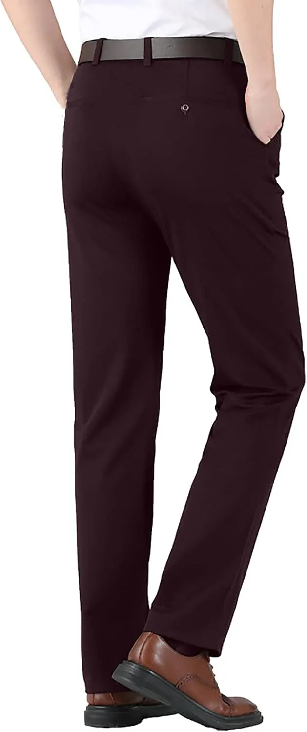 Mens Chinos Pants,Slim Fit Skinny Stretch Dress Pants Straight Leg Zipper Button Business Classic Dress Trousers