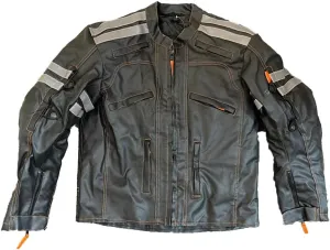 Men's Classic VTZ-910 Matte Black Cowhide Real Leather Street Motorcycle Armour Protective Jacket