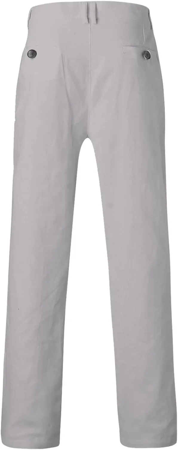 Mens Dress Pants,Fashion Slim Fit Chino Work Suit Pants Classic Expandable Waist Formal Dress Suit Trousers