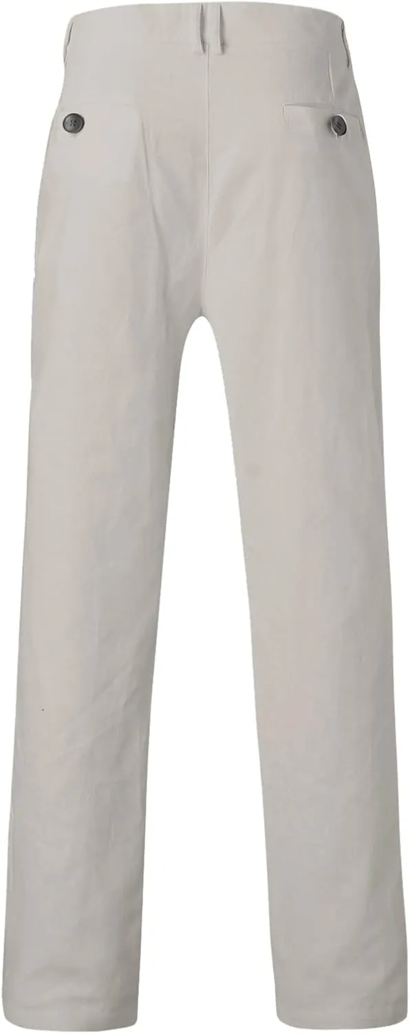 Mens Dress Pants,Fashion Slim Fit Chino Work Suit Pants Classic Expandable Waist Formal Dress Suit Trousers