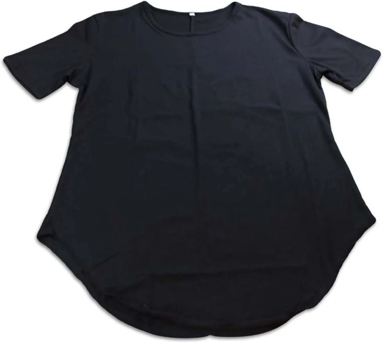 Men's Hipster Curved Longline Drop Tail Tee Top Long Hip Hop Shirts Gym Workout Slim Fit Short Sleeve
