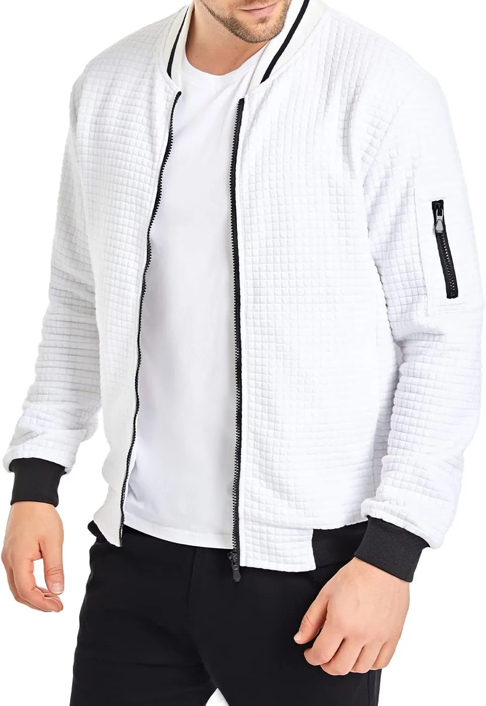 Mens Lightweight Jacket Casual Bomber Jacket Varsity Coat
